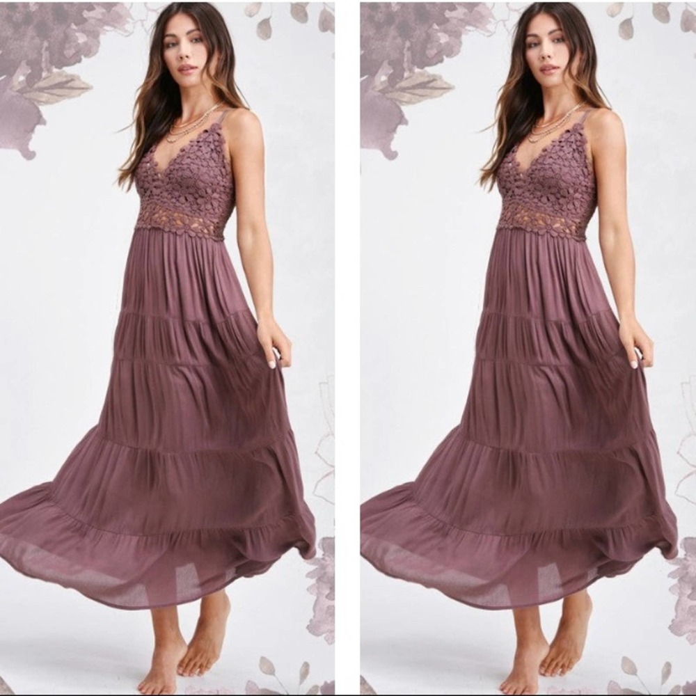 Ollie Mocha Tiered Maxi Dress - Picture 1 of 2